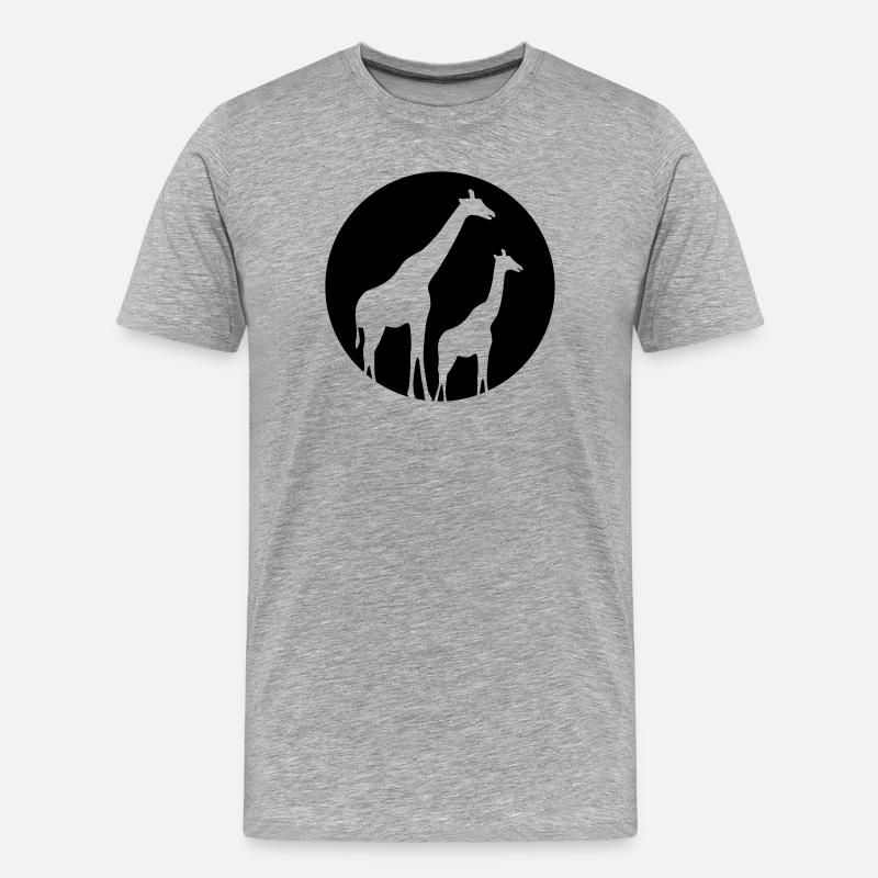 Giraffe - Männer Premium Bio T-Shirt - Grau meliert