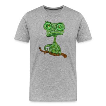chamaeleon tier exotisch - Männer Premium Bio T-Shirt - Grau meliert - Vorne - Damien (186cm)