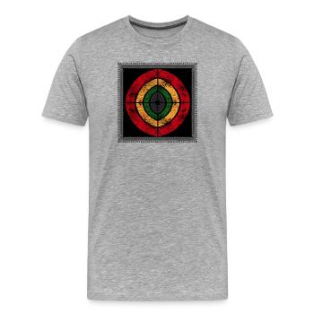 Abstract reggae design in retro colors - Men's Premium Organic T-Shirt - heather grey - Front - Damien (186cm)