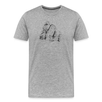 gorilla - T-shirt bio Premium Homme - gris chiné - Devant - Damien (186cm)