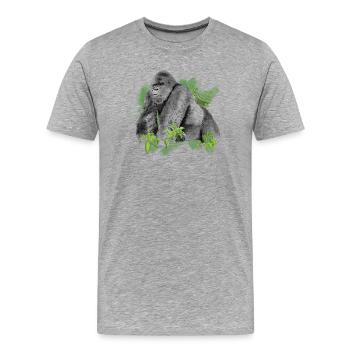 Gorilla - T-shirt bio Premium Homme - gris chiné - Devant - Damien (186cm)