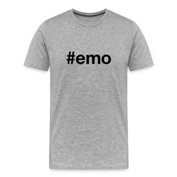 EMO Hashtag émotionnel - T-shirt bio Premium Homme - gris chiné - Devant - Damien (186cm)