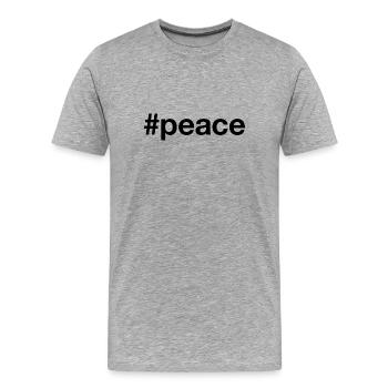 PEACE Hashtag - T-shirt bio Premium Homme - gris chiné - Devant - Damien (186cm)