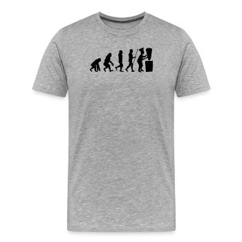 Evolution Döner Kebab Kebap Spieß Fleisch Essen - Männer Premium Bio T-Shirt - Grau meliert - Vorne - Damien (186cm)