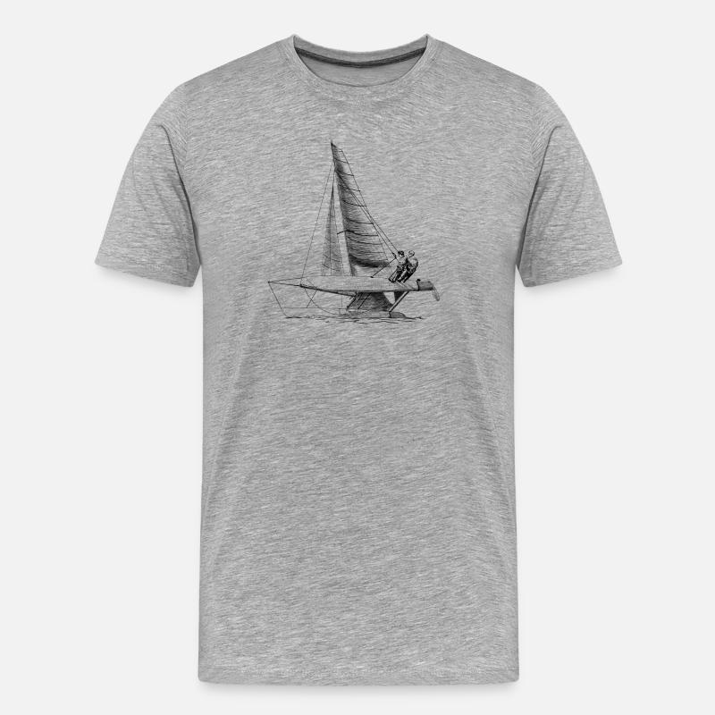 katamaran - Männer Premium Bio T-Shirt - Grau meliert