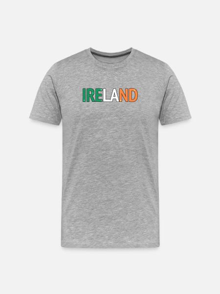 Irland Farbblock Typografie - Männer Premium Bio T-Shirt - Grau meliert