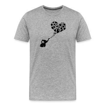 Baby Elephant Heart Cloud - Men's Premium Organic T-Shirt - heather grey - Front - Damien (186cm)