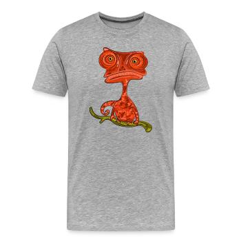 Chamaeleon Exotisch Geschenkidee - Männer Premium Bio T-Shirt - Grau meliert - Vorne - Damien (186cm)
