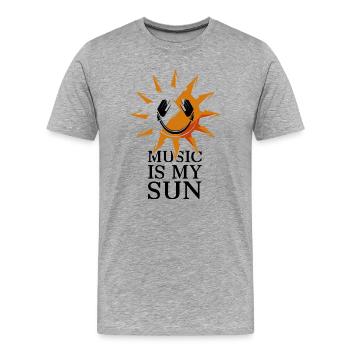 Musique Casque Sun Casque - T-shirt bio Premium Homme - gris chiné - Devant - Damien (186cm)