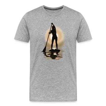 paddle boarding - Männer Premium Bio T-Shirt - Grau meliert - Vorne - Damien (186cm)