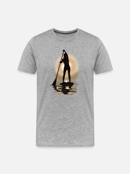 paddle boarding - T-shirt bio Premium Homme - gris chiné