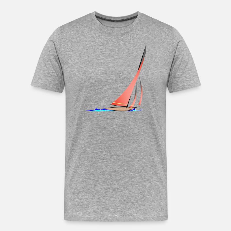 Segelboot Geschwindigkeit - Männer Premium Bio T-Shirt - Grau meliert
