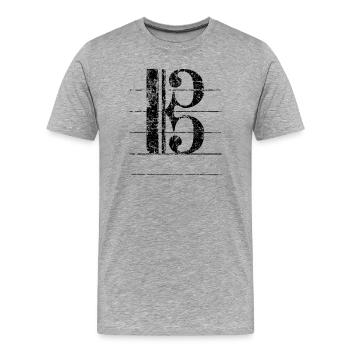 Clef Tenor - T-shirt bio Premium Homme - gris chiné - Devant - Damien (186cm)