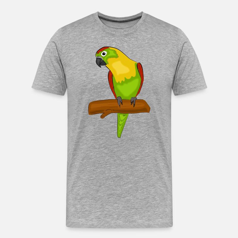 Papagei Vogel Exotisch Bunt - Männer Premium Bio T-Shirt - Grau meliert