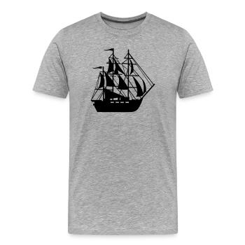 Schiff - Männer Premium Bio T-Shirt - Grau meliert - Vorne - Damien (186cm)