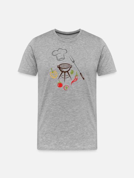Grill Master Grill Grill Chef's Hat - Men's Premium Organic T-Shirt - heather grey