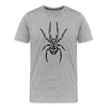 Spider power The symbol of strength and mystery - Men's Premium Organic T-Shirt - heather grey - Front - Damien (186cm)
