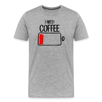 Crimson Block on Black Canvas - Men's Premium Organic T-Shirt - heather grey - Front - Damien (186cm)