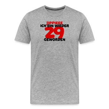 Vingt-neuf ans 29 ans - T-shirt bio Premium Homme - gris chiné - Devant - Damien (186cm)