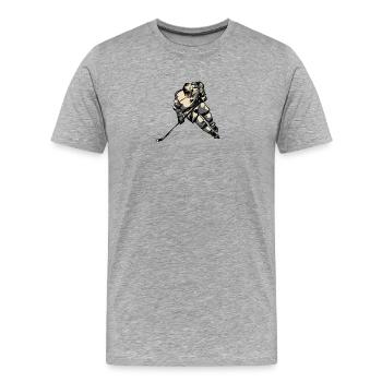 Eishockey - Männer Premium Bio T-Shirt - Grau meliert - Vorne - Damien (186cm)