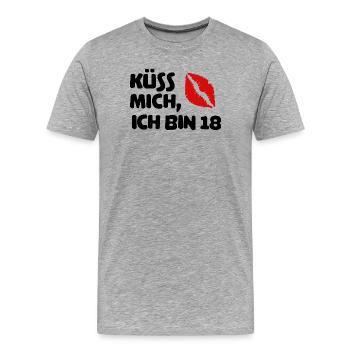 18. Geburtstag Achtzehn Geburtstagsspruch Spruch - Männer Premium Bio T-Shirt - Grau meliert - Vorne - Damien (186cm)
