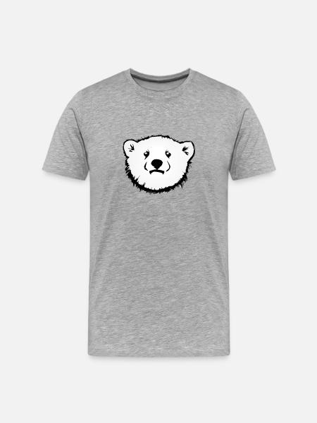 Polar Bear Animal Motif - Men's Premium Organic T-Shirt - heather grey