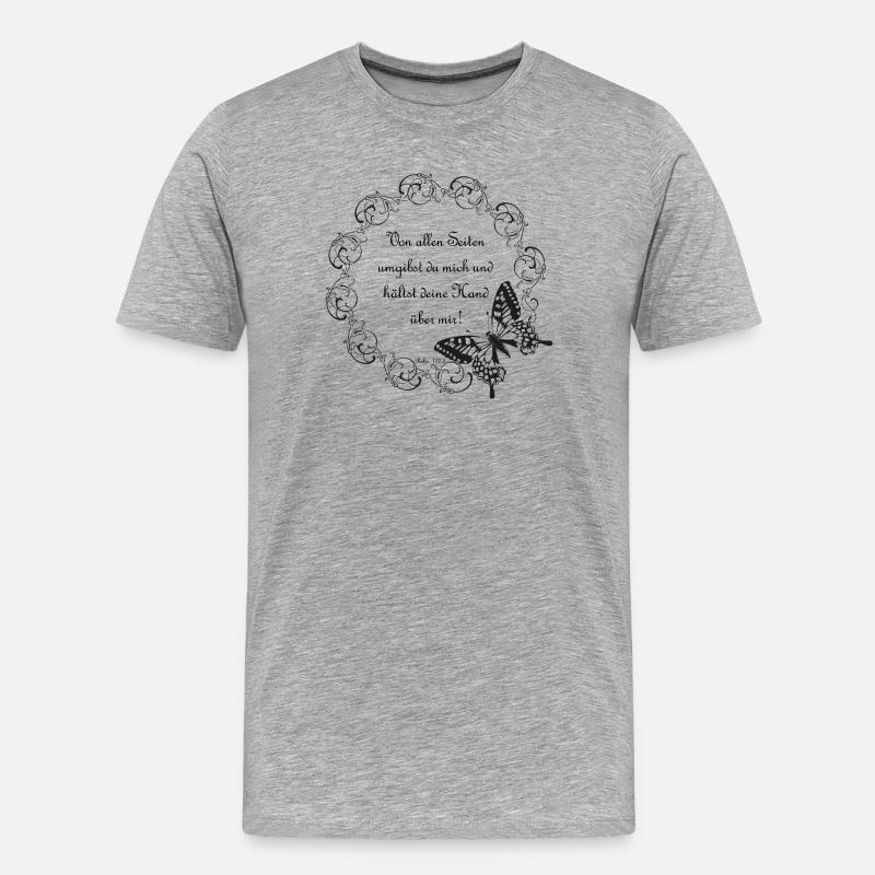 Psalm 139 - Männer Premium Bio T-Shirt - Grau meliert