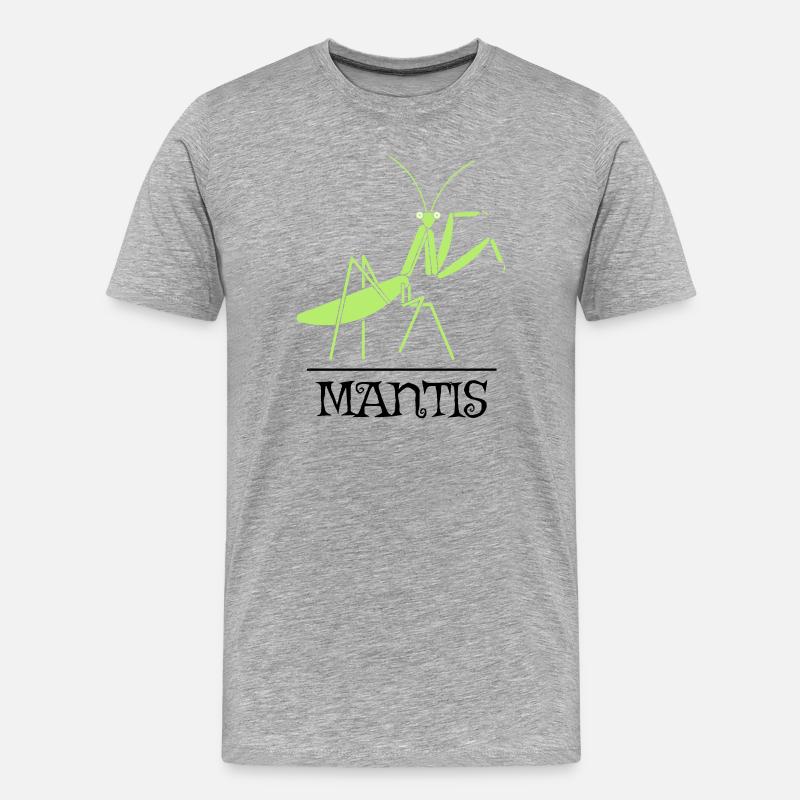 Mantis Gottesanbeterin Insekt Design - Männer Premium Bio T-Shirt - Grau meliert
