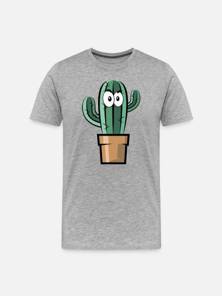 Comic Cactus Symbol Gift Idea Comic Fun Cactus - Men's Premium Organic T-Shirt - heather grey