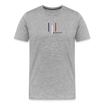 Französische Patriot Flagge - Männer Premium Bio T-Shirt - Grau meliert - Vorne - Damien (186cm)