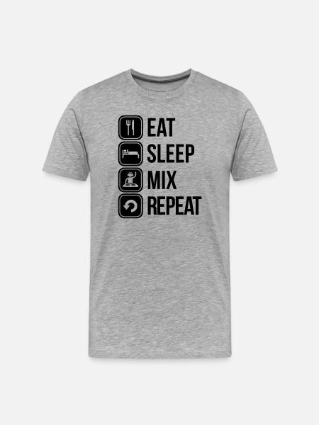 eat sleep mix repeat - Men's Premium Organic T-Shirt - heather grey
