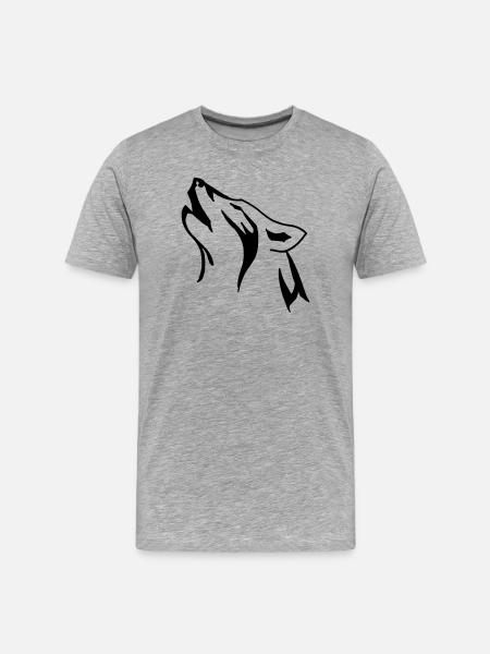 wolf head - Men's Premium Organic T-Shirt - heather grey