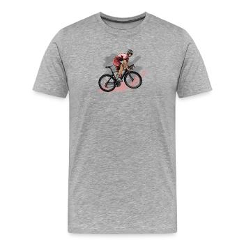 racing bicycle - Men's Premium Organic T-Shirt - heather grey - Front - Damien (186cm)