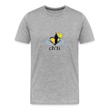 ch'ti - Männer Premium Bio T-Shirt - Grau meliert - Vorne - Damien (186cm)