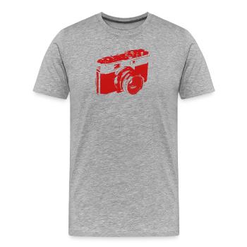 camera - Men's Premium Organic T-Shirt - heather grey - Front - Damien (186cm)