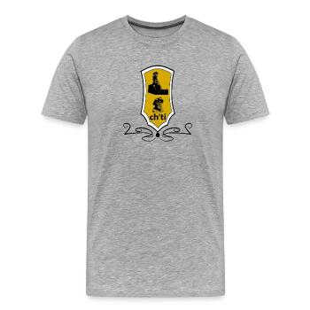 ch'ti Wappen - Männer Premium Bio T-Shirt - Grau meliert - Vorne - Damien (186cm)