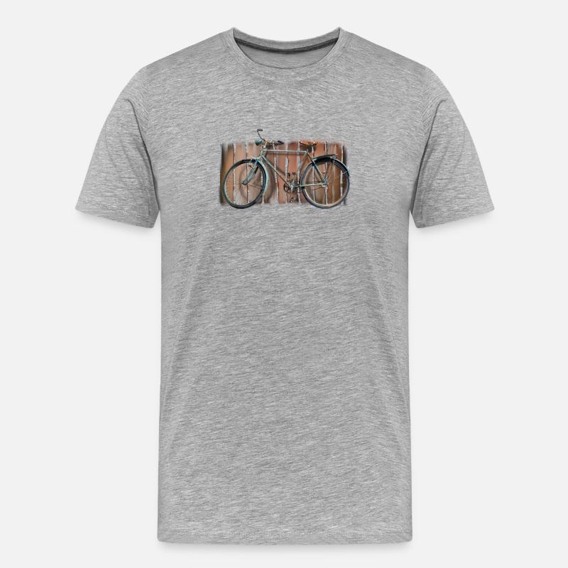 Fahrrad retro - Männer Premium Bio T-Shirt - Grau meliert