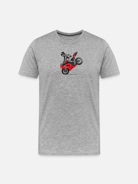 motorcycle stunt - T-shirt bio Premium Homme - gris chiné