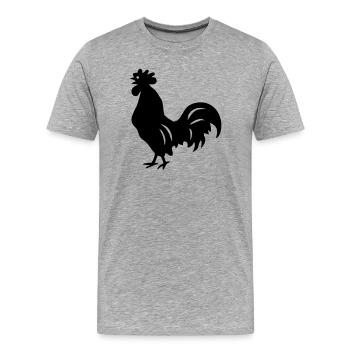 coq - T-shirt bio Premium Homme - gris chiné - Devant - Damien (186cm)