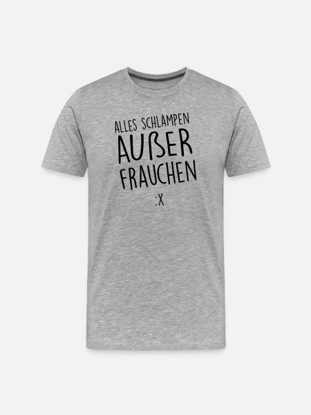 Mein Frauchen - Männer Premium Bio T-Shirt - Grau meliert