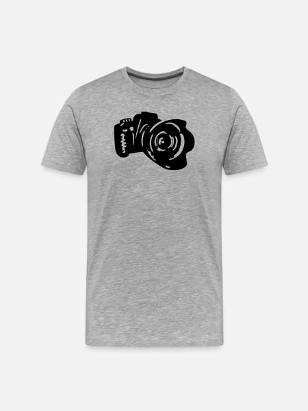 camera dslr - Men's Premium Organic T-Shirt - heather grey