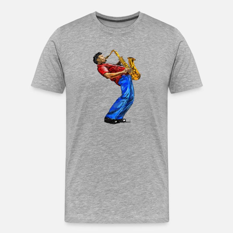 Saksofonist - T-shirt bio Premium Homme - gris chiné