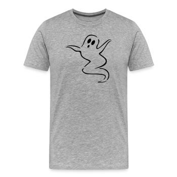 ghost - Men's Premium Organic T-Shirt - heather grey - Front - Damien (186cm)