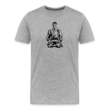 karate - T-shirt bio Premium Homme - gris chiné - Devant - Damien (186cm)