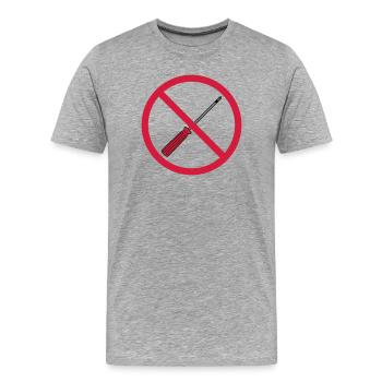 aucun tournevis interdit signe mech - T-shirt bio Premium Homme - gris chiné - Devant - Damien (186cm)