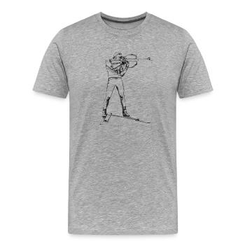 biathlon - Men's Premium Organic T-Shirt - heather grey - Front - Damien (186cm)
