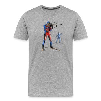 biathlon - Men's Premium Organic T-Shirt - heather grey - Front - Damien (186cm)