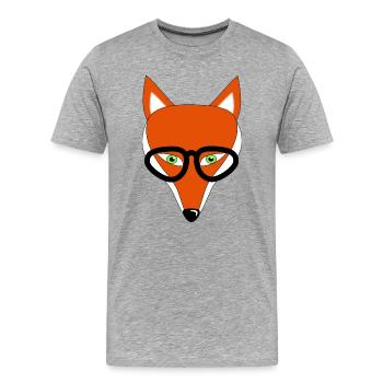 fox - Men's Premium Organic T-Shirt - heather grey - Front - Damien (186cm)