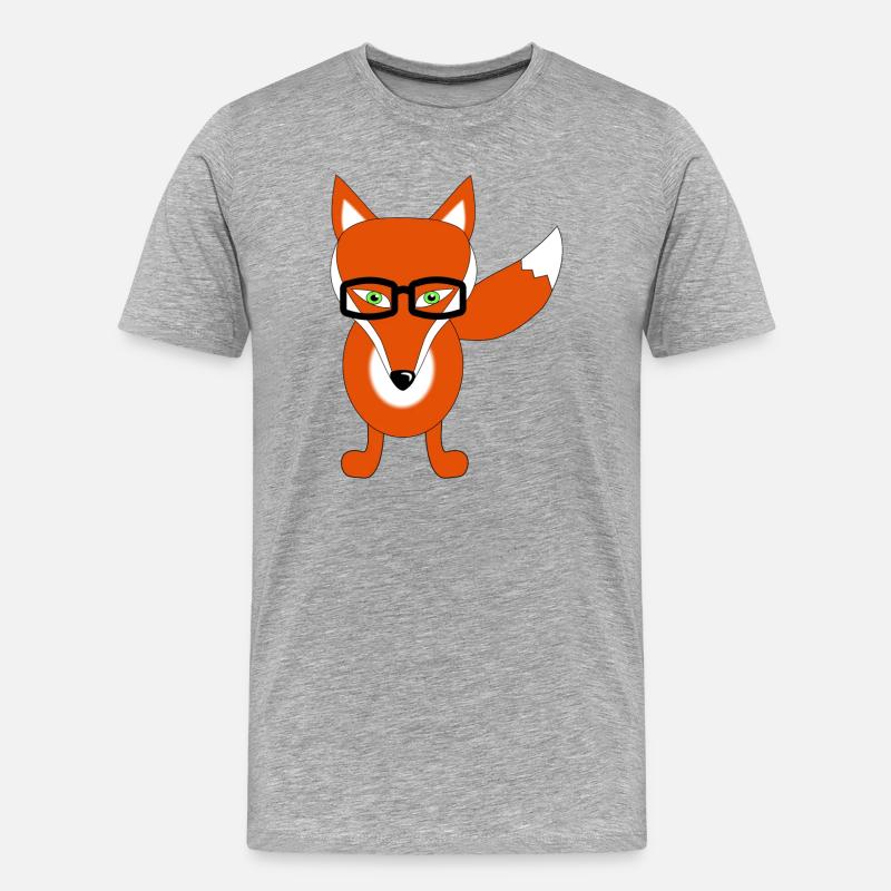 fuchs mit brille - Männer Premium Bio T-Shirt - Grau meliert