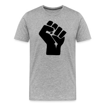 Faust - Männer Premium Bio T-Shirt - Grau meliert - Vorne - Damien (186cm)